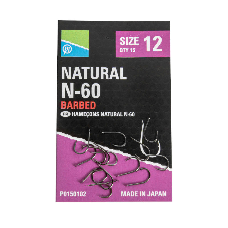 Preston Innovations Natural N-60 Barbed Hooks